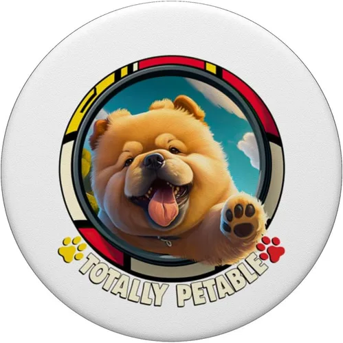 Miniatura 3 de Chow Chow Owner diseño con un PopGrip estándar Totally Petable Chow Chow PopSockets