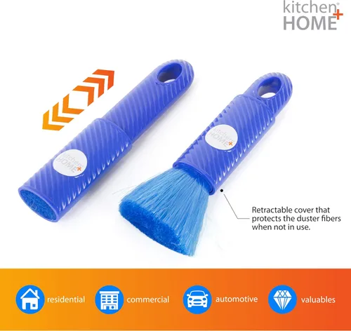 Miniatura 2 de Kitchen + Home - Plumero estático compacto – Plumero de viaje de 6.5 pulgadas con funda de transporte – El plumero electrostático atrae el polvo