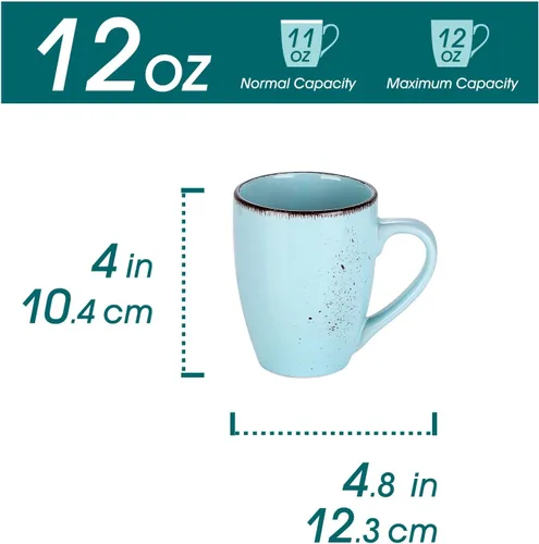 Miniatura 2 de vancasso Navia - Juego de 4 tazas de café de cerámica de 12 onzas para capuchino, café con leche, té, multicolor