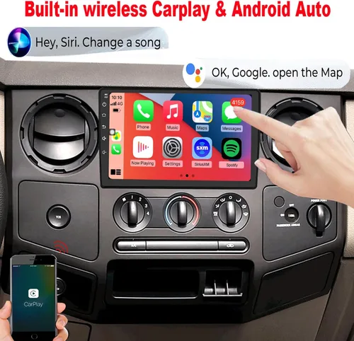 Miniatura 3 de QLED Radio de 10 pulgadas para Ford F150 2004 2005 2006 2007 2008, F250 2005-2012, CarPlay Android Auto Ready, pantalla táctil estéreo, cámara