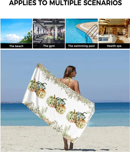 Miniatura 6 de Eucalyptus Pumpkins Bath Towels for Bathroom Set - Luxury Towels Gifts for Women,Dry Beach Kitchen Hand Hair Face Yoga Workout Gym Towel and Dish