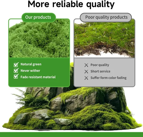 Miniatura 4 de Musgo verde falso para plantas en macetas de interior, musgo artificial de 3.5 onzas para manualidades, césped sintético decorativo para jardín