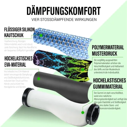 Miniatura 3 de Chooee Agarres ergonómicos para bicicleta de montaña, agarres de silicona para manillar de bicicleta MTB/BMX.