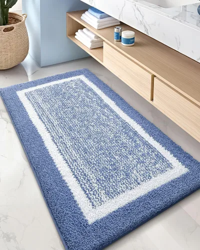 Miniatura 17 de Color&Geometry - Tapete, alfombra para baño Gris Blanco