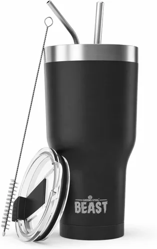 Miniatura 31 de Beast Vaso Térmico de 30 oz de Acero Inoxidable con Aislamiento al Vacío para Café y Hielo de Doble Pared Termo de Viaje (Rojo Arándano)