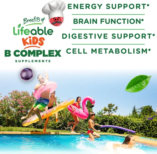 Miniatura 3 de Lifeable Complejo de vitamina B para niños con VIT C Gomitas de complejo B de gran sabor Complejo B vegano para niños Apoyo energético
