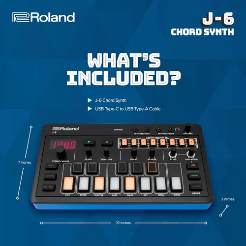 Miniatura 6 de Roland AIRA Compact J-6 CHORD SYNTH Máquina portátil de creación de canciones con sonido Roland profesional y características Motor