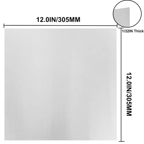 Miniatura 3 de Placas de Acero Inoxidable 304 CKVIHAV, Hojas de Metal de Acero Inoxidable 304 de 12" x 12" x 1/32" (0.0315”) Pulgadas, Placas de Acero Inoxidable