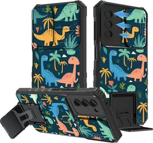 Miniatura 588 de Funda para Samsung Galaxy S22 Ultra 5G, Galaxy S22 Ultra con cubierta de cámara deslizante, funda resistente de doble capa con función atril Black