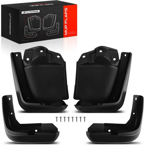 Miniatura 11 de A-Premium Juego de 4 unidades de guardabarros con accesorios de hardware compatibles con Honda Civic 2016-2021, solo sedán, negro, delantero