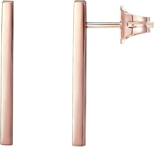Miniatura 34 de PAVOI Aretes de plata de ley chapados en oro de 14 quilates, delicados aretes de mini barra Aretes de oro para mujer