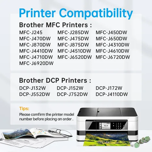 Miniatura 2 de Paquete de 18 cartuchos de tinta LC103XL LC103 de alto rendimiento compatibles con Brother LC103 XL LC103BK LC101 Uso con impresora MFC-J870DW