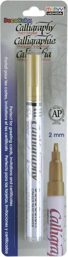 Uchida 125-C-GLD Marvy - Marcador de pintura para caligrafía con punta de cincel, color dorado