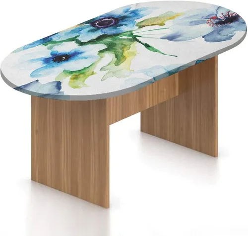 XISUNYA Mantel ovalado ajustable para patio, con bordes elásticos artísticos, para mesa de mesa de poliéster, diseño de pétalos de fragancia de