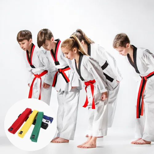 Miniatura 3 de BESPORTBLE Cinturón de Taekwondo de 6 piezas, traje negro para niños, conjuntos de regalos para hombres y niños, cinturones para niños, cinturón