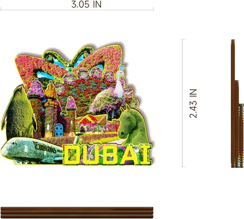 Miniatura 3 de Imán de madera de Dubai United Arab EMI 3D para nevera, recuerdos coleccionables, decoraciones artesanales hechas a mano
