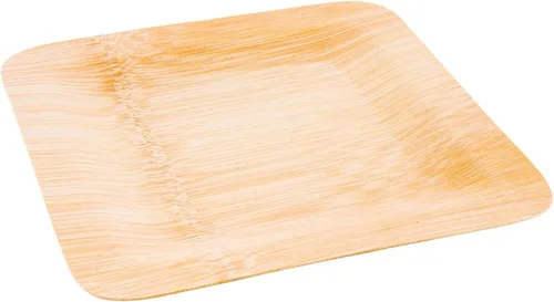 Miniatura 7 de Restaurantware Platos de hoja de bambú de 7 pulgadas, 100 platos de bambú desechables, platos de bambú sostenibles y resistentes para fiestas