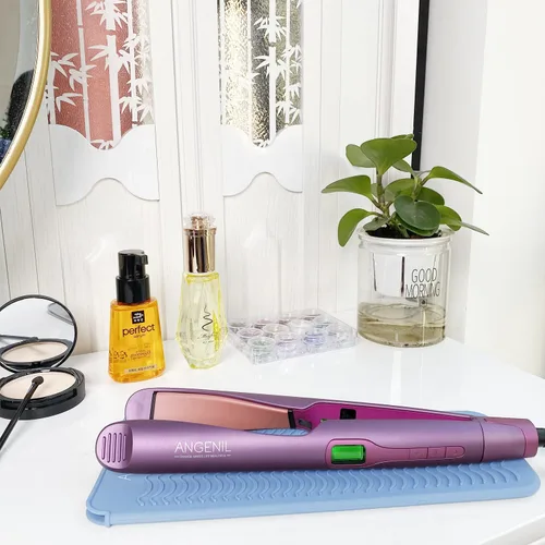 Miniatura 5 de ANGENIL Funda de almohadilla de silicona resistente al calor para varita rizador de pelo portátil, plancha plana de titanio y turmalina cerámica