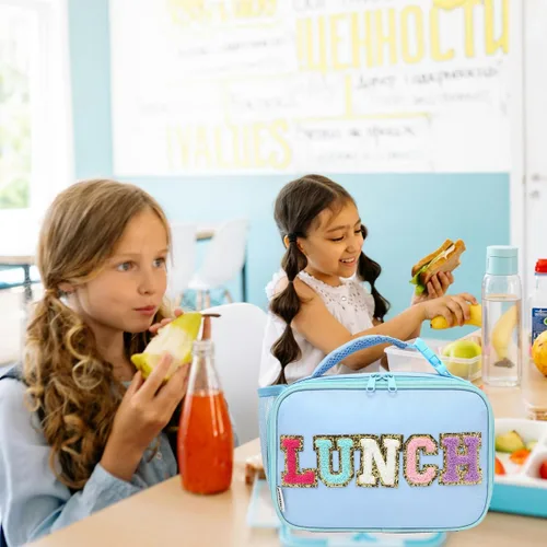 Miniatura 7 de GYEUKHAM Lonchera Aislada para la Escuela, Bolsas de Almuerzo Térmicas Reutilizables Duraderas Congelables para Niños Niñas Hombres Mujeres - azul