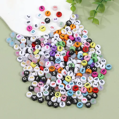 Miniatura 7 de Hudinsun 500 cuentas acrílicas de números 0-9 en caja de 12 cuadrículas, cuentas redondas para pulseras, joyas de amistad sin cuello, fabricación