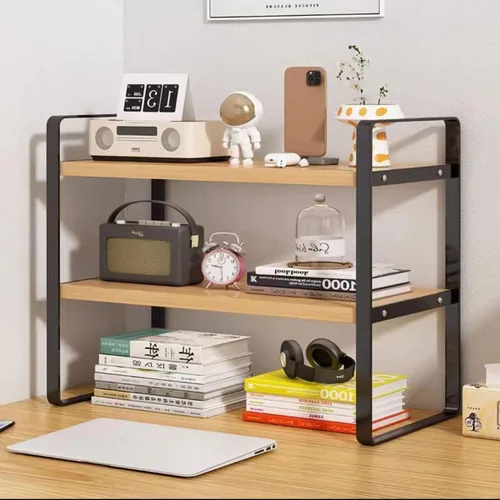Miniatura 7 de Hbluefat Estante organizador de escritorio, 2 niveles, multiusos, estante de almacenamiento de mesa, pequeño estante de almacenamiento de encimera