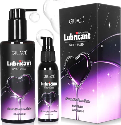 Juego de lubricantes a base de agua, lubricantes de 8 + 2 onzas para privacidad y juguetes, gel lubricante natural de larga duración para hombres,
