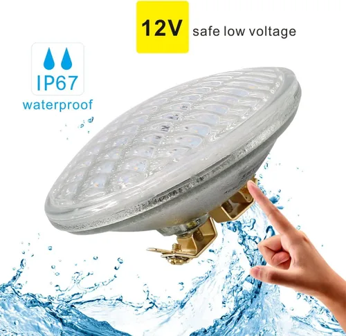 Miniatura 2 de Bombilla LED reflectora de vidrio PAR36, impermeable IP67, CA/CC 12 voltios, 9 vatios, 900 lm, principalmente para uso en paisaje y fuera de la red
