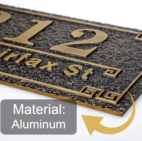 Miniatura 4 de Placa personalizada de dirección de casa de 12 pulgadas, números fundidos para exteriores, placa de señal de dirección personalizada con nombre