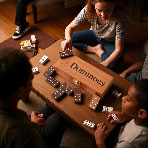 Miniatura 2 de Set de Dominós T one para Adultos con Caja de Madera (28 fichas) Dominós para Niños Juego de Fiesta Familiar Regalo