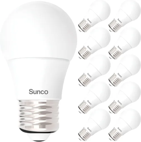 Sunco - Paquete de 10 bombillas LED A15, regulables para electrodomésticos de refrigerador, 800 LM, 8 W (equivalente a 60 W), luz diurna de 5000 K,