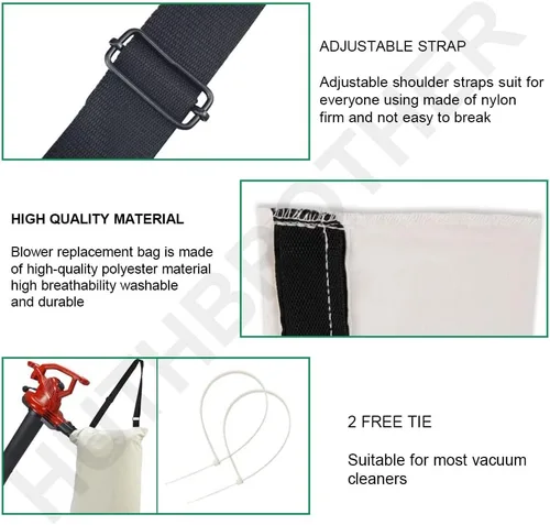 Miniatura 2 de Bolsa universal de basura al vacío de hojas, repuesto de bolsa inferior para sopladores de hojas al vacío y rastrillo ultra soplador, compatible
