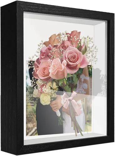 Miniatura 12 de Caja expositora de 8 x 8 pulgadas con calcomanías de letras, vitrina para recuerdos, artículos de bebé, recuerdos de boda, manualidades, boletos