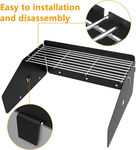 Miniatura 2 de Parrilla de 17 pulgadas, protector de viento y rejilla de calentamiento para parrilla Blackstone de 17 pulgadas, kit de accesorios para barbacoa