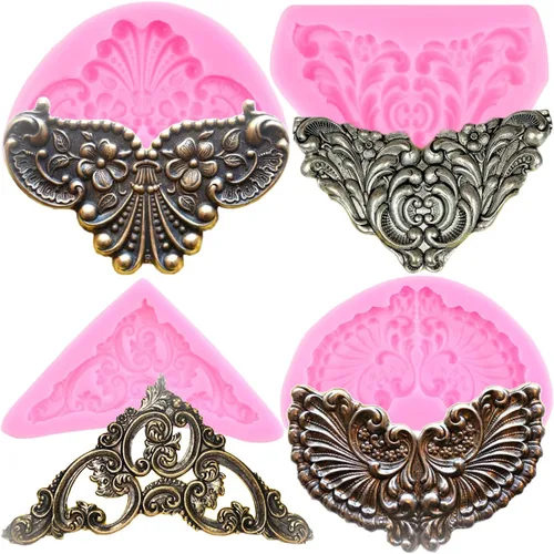 Miniatura 11 de Mujiang Moldes de fondant barrocos para fondant, molde de silicona para decoración de pasteles, decoración de cupcakes, arcilla de polímero