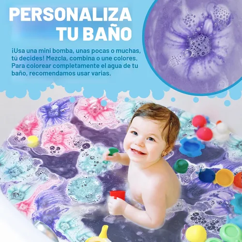 Miniatura 5 de Tub Works® Lil' Bursts™ Mini bombas de baño para niños, 90 unidades, cósmicas, no tóxicas, bombas de baño para niños pequeños con una ráfaga