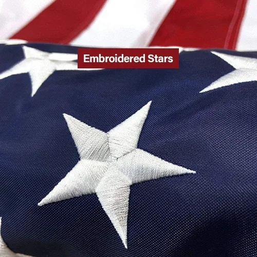 Miniatura 2 de Bandera estadounidense de 2 x 3 pies, estrellas bordadas, rayas cosidas, ojales de latón, bandera de Estados Unidos de poliéster de larga duración