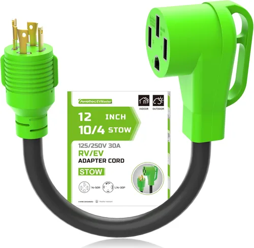 Miniatura 10 de NEMA 32-50R30R-30P - Adaptador divisor en Y para secadora de 4 clavijas y 30 amperios, cable STW de 10 AWG, 4 pies, 250 V 7500 W, para cargador