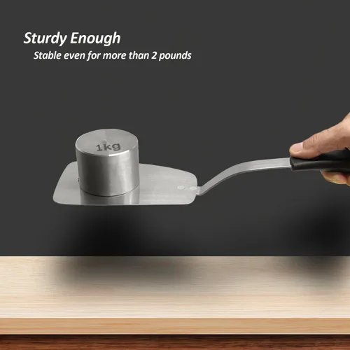 Miniatura 7 de Espátula flexible de acero inoxidable, espátula de metal fino para sartén de hierro fundido, hoja fina y mango de silicona resistente al calor