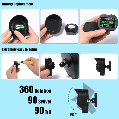 Miniatura 5 de Alarma de entrada Shaogax - Alarma inalámbrica de largo alcance de 328 pies, sensor y detector de movimiento para exteriores a prueba de agua