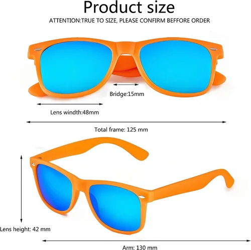 Miniatura 3 de Fsmiling Paquete de 8 gafas de neón para niños, sin lente, gafas de disfraz coloridas para niños y niñas, regalos de fiesta de cumpleaños