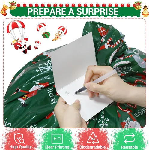 Miniatura 3 de ROSAUI Bolsas grandes de regalo de Navidad y tarjetas de regalo de Navidad, 3 bolsas de regalo de Navidad (44.09 x 35.43 pulgadas), bolsa de regalo