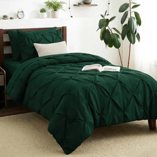Miniatura 50 de CozyLux - Juego de ropa de cama con pliegues plisados de 7 piezas en una bolsa; edredón tamaño King para todas las estaciones, sábanas, fundas