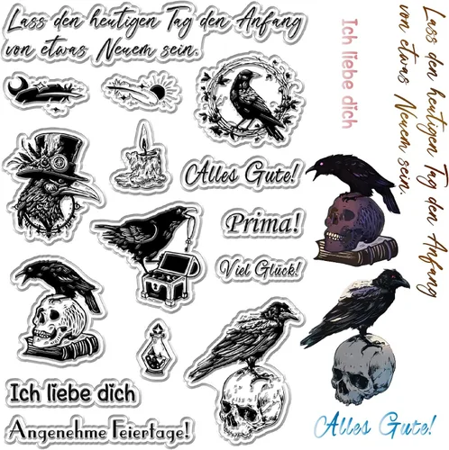 Miniatura 10 de CRASPIRE Sellos transparentes de árbol de la vida, diseño de luna, reutilizables, de silicona, para diario, tarjetas, decoración, manualidades