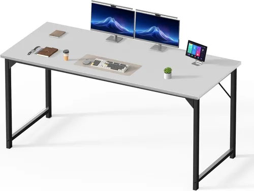 Miniatura 27 de DUMOS Escritorio pequeño para computadora de 31 pulgadas para oficina en casa, escritorios de juegos para dormitorio, mesa de trabajo de estudio