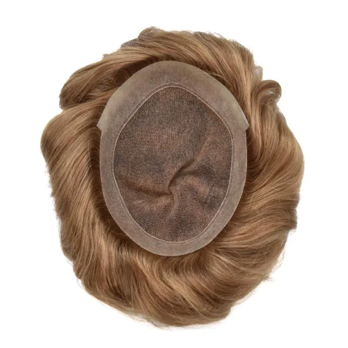 Miniatura 146 de Toupee para hombres Piezas de cabello humano real Encaje suizo para hombres Toupee unidades de cabello humano europeo para hombres Hairpieces