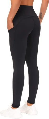 Miniatura 6 de THE GYM PEOPLE Pantalones de yoga gruesos de cintura alta con bolsillos, forro polar, control de abdomen, leggings de entrenamiento para mujer