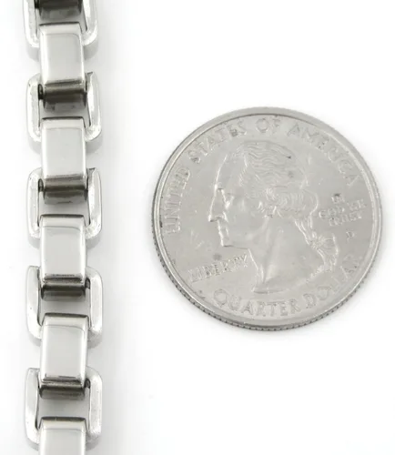 Miniatura 4 de Pulsera de acero inoxidable con cadena de eslabones para hombre, 0.315 in