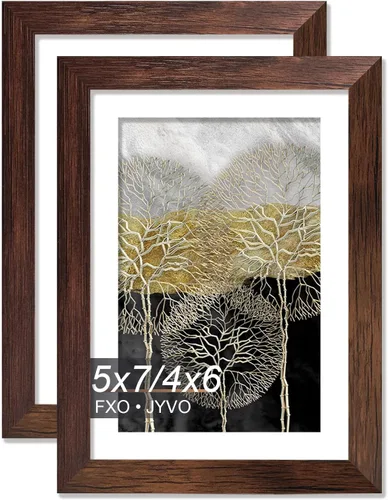 Miniatura 140 de Fxojyvo Marco de Fotos de 4x6, Muestra Foto de 3.5x5 con Paspartú o 4 x 6 Sin Paspartú, Liviano y de Alta Transparencia Marco de 4 por 6 para Pared