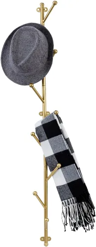 Miniatura 9 de MyGift Perchero de Pared de Metal Negro Mate con 6 Ganchos para Entrada y Sombreros