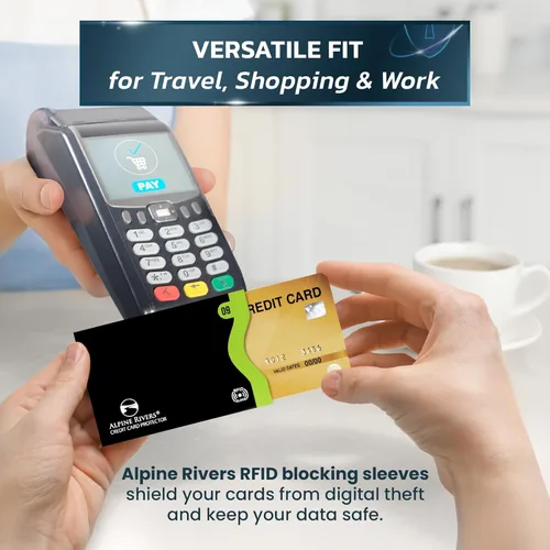 Miniatura 18 de 18 fundas de bloqueo RFID (14 soportes para tarjetas de crédito y 4 protectores para pasaportes) conjunto de protección premium contra robo